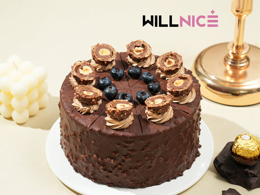 旺角卡門 - 香濃榛子黑車厘子心朱古力蛋糕