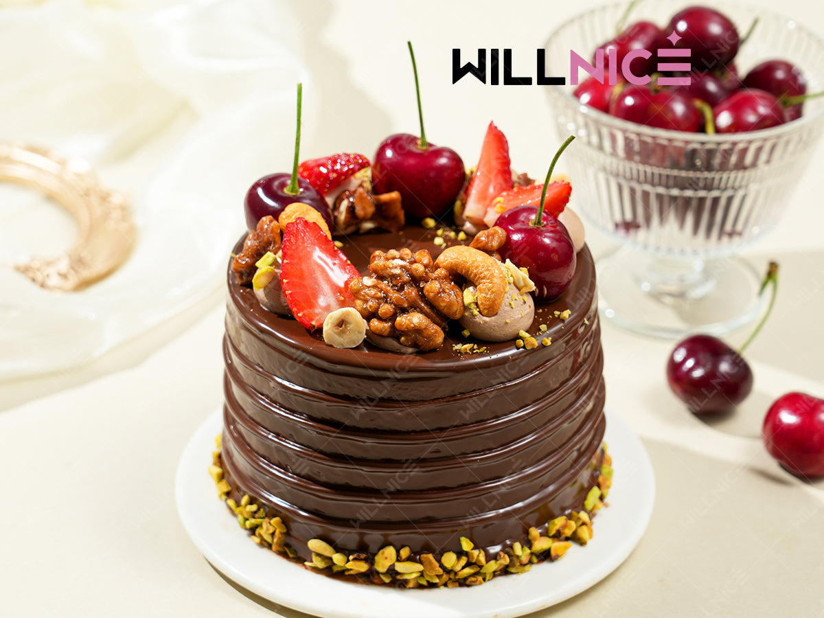 霓虹派對 - 車厘子朱古力蛋糕