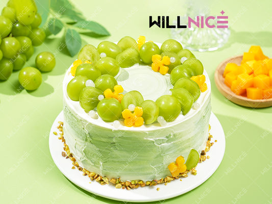 綠野奇緣 - 青提忌廉生日蛋糕